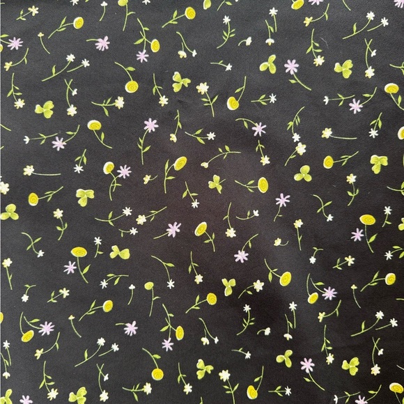 Adorable True Vintage Black Floral Midi Skirt - Picture 2 of 7